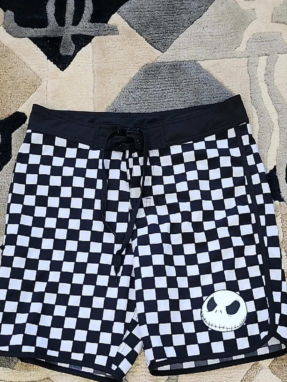 Nightmare Before Christmas Jack Skellington Checkered boardshorts Swim trunks